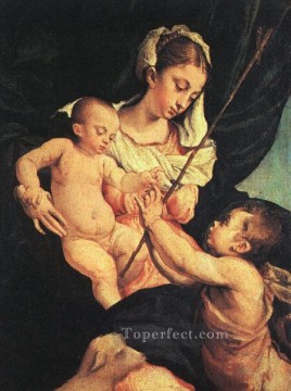  Bautista Pintura - La Virgen y el Niño con San Juan Bautista Jacopo Bassano